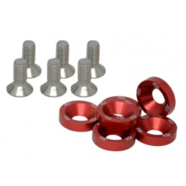 Arruela Fender C/ Parafuso - Vermelha M8 - Metal Horse