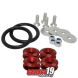 Anilha trava de para-choque esportiva (Quick Release) - Vermelho - MetalHorse