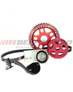 Kit de polias Poly-V com roda fônica para VW Aircooled / Fusca e derivados (Vermelho)-Red